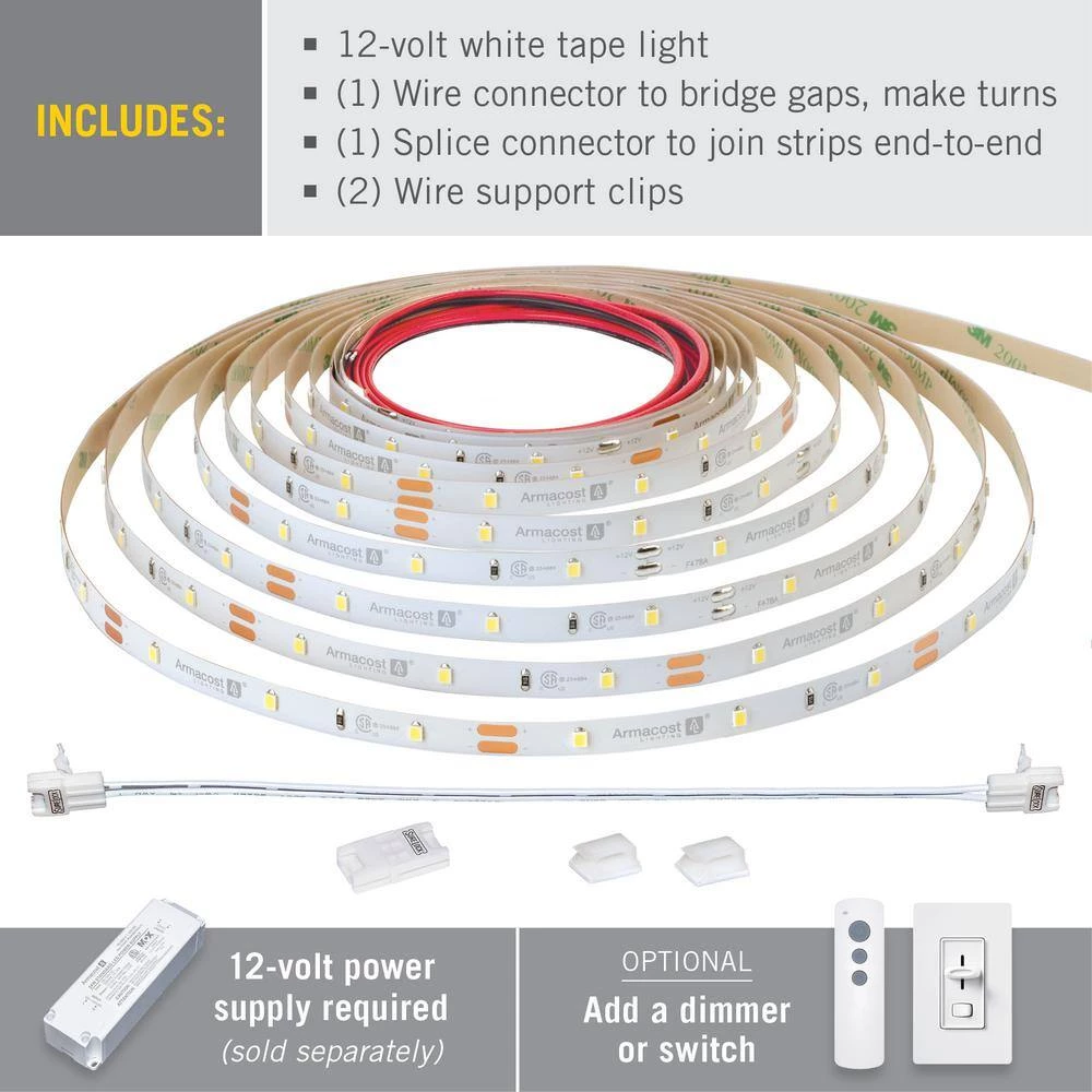 Wholesale 🎉 Armacost Lighting RibbonFlex Pro 8 ft. (2.5 m) 12-Volt White LED Tape Light 30 LED/m 5000K 😉 5 Wholesale 🎉 Armacost Lighting RibbonFlex Pro 8 ft. (2.5 m) 12-Volt White LED Tape Light 30 LED/m 5000K 😉 - Image 3