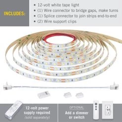 Cheapest 👏 Armacost Lighting RibbonFlex Pro 16 ft. (5 m) 12-Volt White LED Tape Light 60 LED/m 5000K 💯 -Cheap Cabinet Lights Store white armacost lighting led strip lights 162230 c3 1000