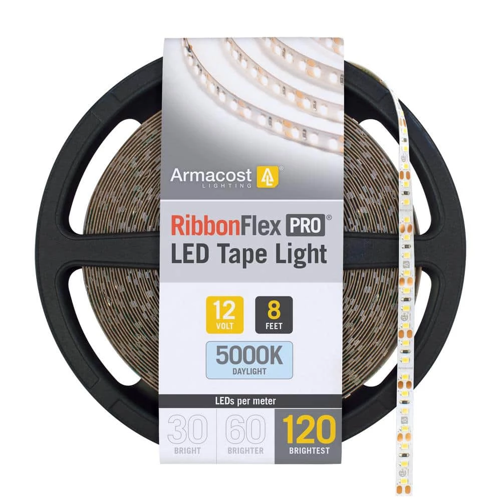 Budget 🛒 Armacost Lighting RibbonFlex Pro 8 ft. (2.5 m) 12-Volt White LED Tape Light 120 LED/m 5000K ✨ 3 Budget 🛒 Armacost Lighting RibbonFlex Pro 8 ft. (2.5 m) 12-Volt White LED Tape Light 120 LED/m 5000K ✨