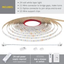 Hot Sale 😍 Armacost Lighting RibbonFlex Pro 24-Volt White LED Strip Light Tape 60 LED/m 5000K 32 ft. (10m) ✔️ -Cheap Cabinet Lights Store white armacost lighting led strip lights 165250 1f 1000