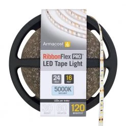 Flash Sale 🧨 Armacost Lighting RibbonFlex Pro 24-Volt White LED Strip Light Tape 120 LED/m 5000K 16 ft. (5 m) 😍
