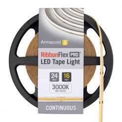 Discount 🛒 Armacost Lighting RibbonFlex Pro 16.4 ft. (5M) 24-Volt LED White Continuous (COB) Tape Light 3000K ⭐