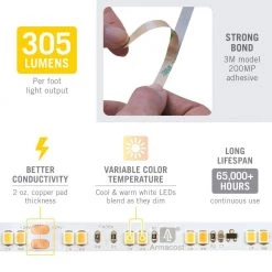 Coupon 👏 Armacost Lighting RibbonFlex Pro 24-Volt White Dim-to-Warm LED Tape Light 🥰 12 Coupon 👏 Armacost Lighting RibbonFlex Pro 24-Volt White Dim-to-Warm LED Tape Light 🥰 -Cheap Cabinet Lights Store white armacost lighting led strip lights 185230 44 1000