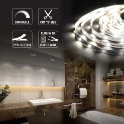 Outlet 🥰 Armacost Lighting RibbonFlex Home 16 ft. Dim to Warm LED Tape Light Kit with Remote ⌛ -Cheap Cabinet Lights Store white armacost lighting led strip lights 421503 1f 1000