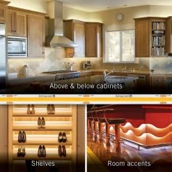 Cheap 🎉 Armacost Lighting RibbonFlex 16 ft. (5M) Home Continuous (COB) LED Tape Light Kit with Remote ⌛ -Cheap Cabinet Lights Store white armacost lighting led strip lights 421504 44 1000