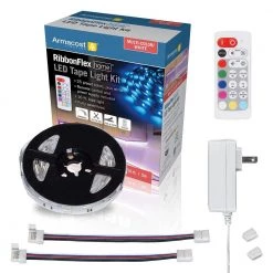 Best Pirce ⭐ Armacost Lighting RibbonFlex Home 16 ft. Multi-Color + White LED Tape Light Kit with Remote ⌛