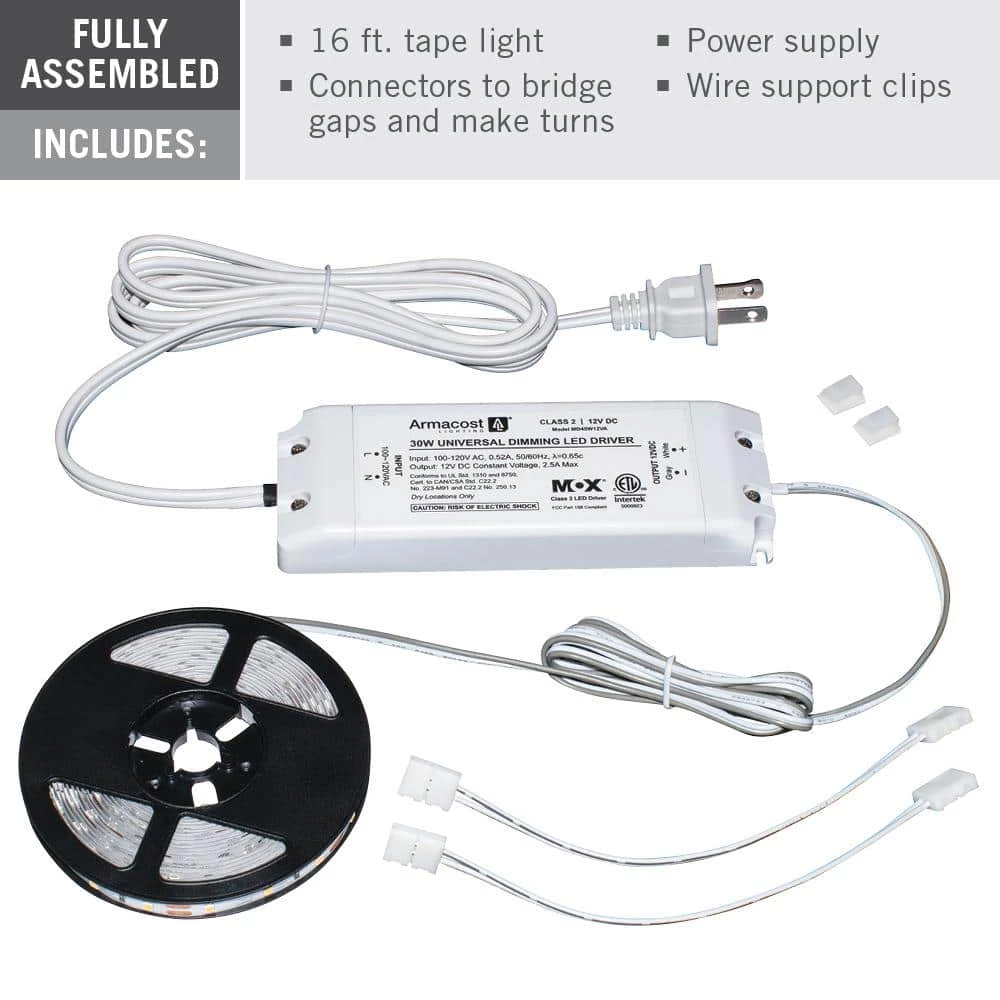 Wholesale ❤️ Armacost Lighting RibbonFlex (5M) Home AC Dimmable Soft White LED Tape Light Kit 2700K 🎁 4 Wholesale ❤️ Armacost Lighting RibbonFlex (5M) Home AC Dimmable Soft White LED Tape Light Kit 2700K 🎁 - Image 2