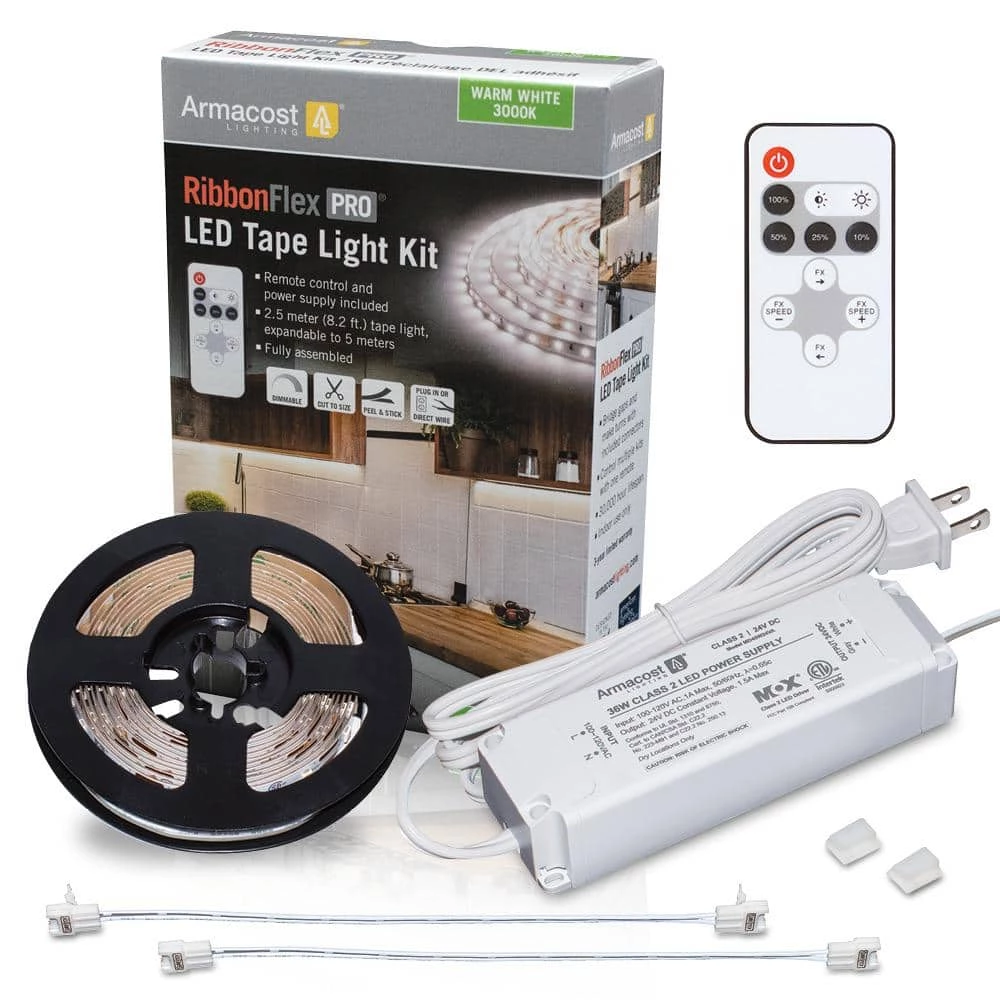 Cheapest ๐ฅ Armacost Lighting 8.2 ft. (2.5 m) RibbonFlex PRO Warm White Tape Light Kit with Remote ๐ฏ 3 Cheapest ๐ฅ Armacost Lighting 8.2 ft. (2.5 m) RibbonFlex PRO Warm White Tape Light Kit with Remote ๐ฏ