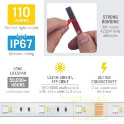 Coupon 👏 Armacost Lighting RibbonFlex Pro 16 ft. 5 m Outdoor IP67 RGB Plus W Strip Light Tape 30 Plus 30 LED/m ✨ -Cheap Cabinet Lights Store white armacost lighting led strip lights 623430 1f 1000