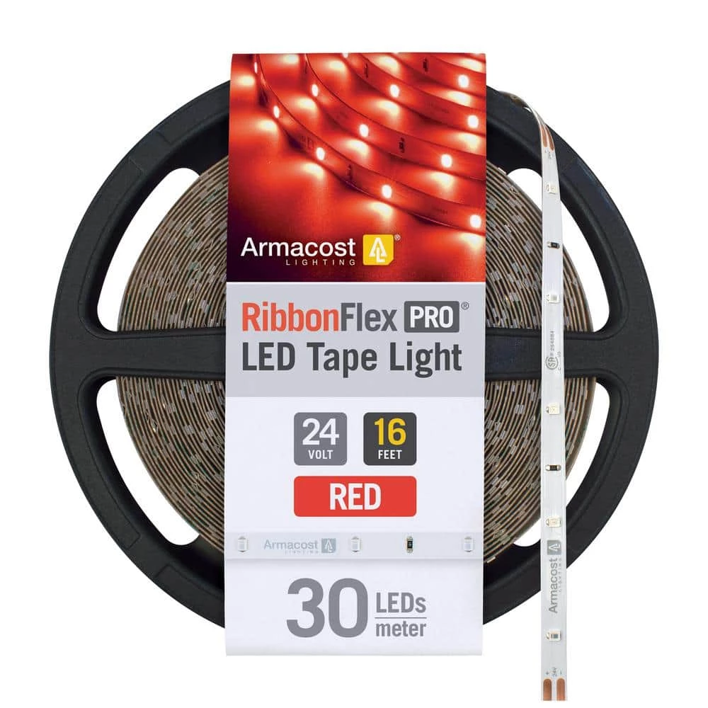 New 🛒 Armacost Lighting RibbonFlex Pro 24-Volt Red LED Strip Light Tape 30 LED/m 16 ft. (5m) 🎁 3 New 🛒 Armacost Lighting RibbonFlex Pro 24-Volt Red LED Strip Light Tape 30 LED/m 16 ft. (5m) 🎁