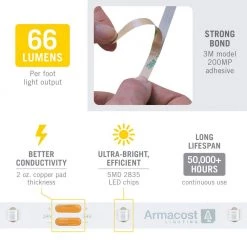 Wholesale 🔔 Armacost Lighting RibbonFlex Pro 24-Volt Green LED Strip Light Tape 30 LED/m 16 ft. (5m) ⌛ -Cheap Cabinet Lights Store white armacost lighting led strip lights 633231 1f 1000