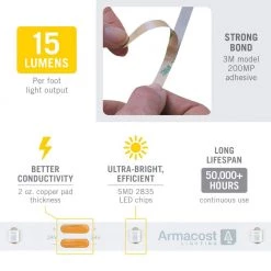 Wholesale 🛒 Armacost Lighting RibbonFlex Pro 24-Volt Blue LED Strip Light Tape 30 LED/m 16 ft. (5m) 🤩 -Cheap Cabinet Lights Store white armacost lighting led strip lights 633232 1f 1000