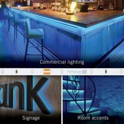 Wholesale 🛒 Armacost Lighting RibbonFlex Pro 24-Volt Blue LED Strip Light Tape 30 LED/m 16 ft. (5m) 🤩 -Cheap Cabinet Lights Store white armacost lighting led strip lights 633232 44 1000