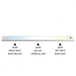 Hot Sale 🔔 BAZZ Plug-In 24 in. LED Selectable Under Cabinet Light with Motion Sensor 👏 -Cheap Cabinet Lights Store white bazz under cabinet lights u19mtk24w 1f 1000