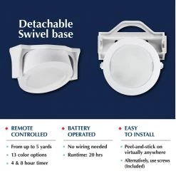 New 💯 Bell + Howell Color Changing Swivel Base 13 Color Options LED Cabinet Puck Lights (3-Pack) with Remote 🔥 -Cheap Cabinet Lights Store white bell howell puck lights 8415 fa 1000