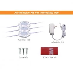 Brand new ๐ BLACK+DECKER LED Warm White Puck Light Kit (3-Pack) โจ 13 Brand new ๐ BLACK+DECKER LED Warm White Puck Light Kit (3-Pack) โจ -Cheap Cabinet Lights Store white black decker puck lights leduc puck 3wk fa 1000