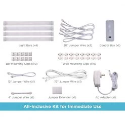 Wholesale 🥰 BLACK+DECKER 9 in. Works with Alexa Smart LED Under Cabinet Lighting Kit, Adjustable LEDs, 4-Bars A Certified for Humans Device 🧨 -Cheap Cabinet Lights Store white black decker under cabinet lights leduc9 4cct ack 76 1000