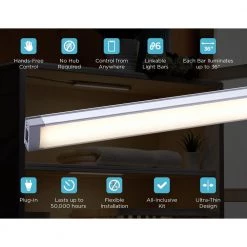Wholesale 🥰 BLACK+DECKER 9 in. Works with Alexa Smart LED Under Cabinet Lighting Kit, Adjustable LEDs, 4-Bars A Certified for Humans Device 🧨 -Cheap Cabinet Lights Store white black decker under cabinet lights leduc9 4cct ack fa 1000