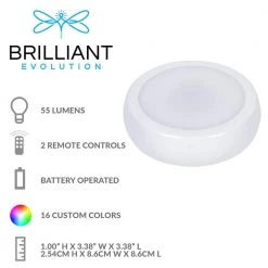 Best deal 😉 Brilliant Evolution LED White RGB Color Changing Puck Light with 2 Remotes (6-Pack) ✔️ -Cheap Cabinet Lights Store white brilliant evolution puck lights brrc119 4f 1000