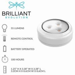 Cheap 🔥 Brilliant Evolution LED White Puck Light With Remote (2-Pack) 💯 -Cheap Cabinet Lights Store white brilliant evolution puck lights brrc134 4f 1000