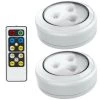 Cheap 🔥 Brilliant Evolution LED White Puck Light With Remote (2-Pack) 💯