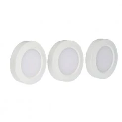 Cheap 👍 Commercial Electric 3-Light LED White Puck Light Kit 🌟 -Cheap Cabinet Lights Store white commercial electric puck lights 21353nvkit wh 40 1000