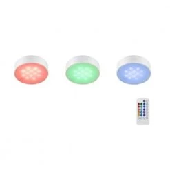 Budget ✨ Commercial Electric 3-Light LED White RGB Color Changing Puck Light Kit 🎉