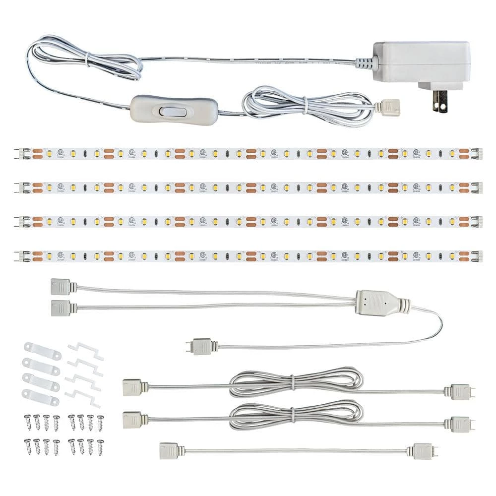 New โ Commercial Electric 12 in. LED Linkable White Flexible Tape Under Cabinet Light Kit (4-Strip Pack) ๐งจ 3 New โ Commercial Electric 12 in. LED Linkable White Flexible Tape Under Cabinet Light Kit (4-Strip Pack) ๐งจ
