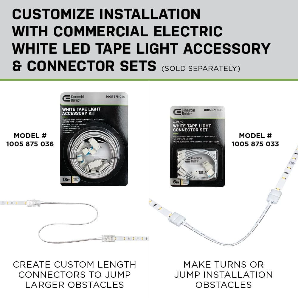 New โ Commercial Electric 12 in. LED Linkable White Flexible Tape Under Cabinet Light Kit (4-Strip Pack) ๐งจ 9 New โ Commercial Electric 12 in. LED Linkable White Flexible Tape Under Cabinet Light Kit (4-Strip Pack) ๐งจ - Image 7