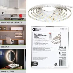 Cheapest 😀 Commercial Electric 16 ft. LED Tunable White Tape Light Kit- Under Cabinet Light 👏 -Cheap Cabinet Lights Store white commercial electric under cabinet lights c421510 44 1000