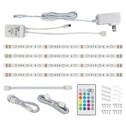 Coupon ❤️ Commercial Electric 12 in. LED Linkable RGBW Flexible Under Cabinet Light Kit (4-Strip Pack) ✨