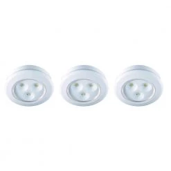 Best deal 🔥 Defiant Battery Operated 2.99 in. LED White Puck Light (3-Pack) ✔️