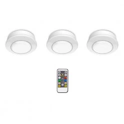 Discount 💯 Defiant Remote Control 3.11 in. LED White Color Changing Puck Light (3-Pack) 🔥