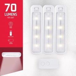 Cheap ✔️ Energizer 10 in. LED Under Cabinet Light Bars with Remote (3-Pack) 😉 -Cheap Cabinet Lights Store white energizer under cabinet lights 44575 c3 1000