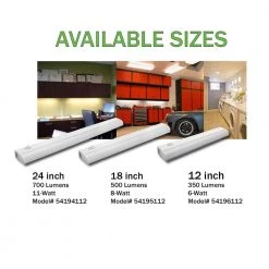 Outlet 🤩 ETi 18 in. Linkable Plug-in LED Under Cabinet Light w/ Step Dimming Switch 8-Watt 500 Lumens Hardware Included 🎉 -Cheap Cabinet Lights Store white eti under cabinet lights 54195112 4f 1000