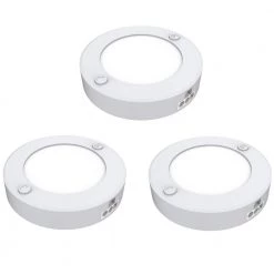 Hot Sale 😀 Feit Electric 3 in. Plug-in White Linkable Onesync Under Cabinet Integrated LED Puck Light with Color Changing CCT (3-Pack) 🛒