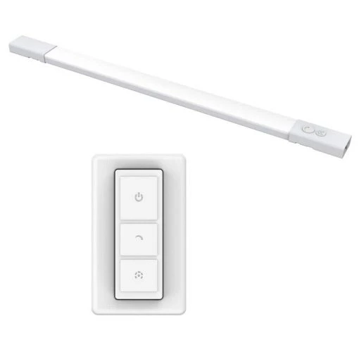Cheapest 💯 Feit Electric 20.5 in. (Fits 24 in. Cabinet) Plug-in Integrated LED Linkable Onesync Under Cabinet Light w/ Wireless Remote Control ✔️ -Cheap Cabinet Lights Store white feit electric under cabinet lights ucl24 5cctremote2 64 1000