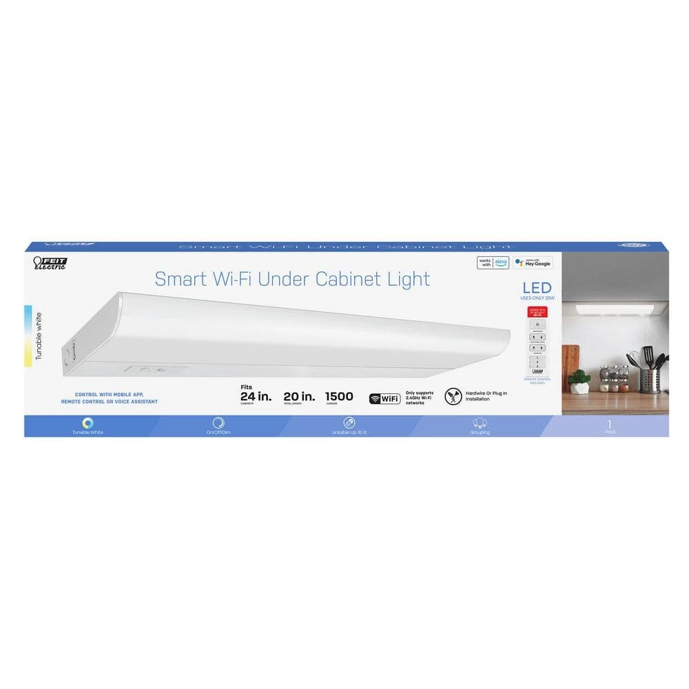 Promo 🛒 Feit Electric 20.4 in. Plug-In Integrated LED Tunable White Linkable Smart Home Wi-Fi Connected Wireless Under Cabinet Light (4-Pack) 👏 6 Promo 🛒 Feit Electric 20.4 in. Plug-In Integrated LED Tunable White Linkable Smart Home Wi-Fi Connected Wireless Under Cabinet Light (4-Pack) 👏 - Image 4