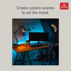 Cheap 👏 Globe Electric 16.4 ft. LED Multi-Color Strip Light Color Changing RGB No Hub Required Voice Activated, Wi-Fi Smart ✨ -Cheap Cabinet Lights Store white globe electric led strip lights 50053 44 1000