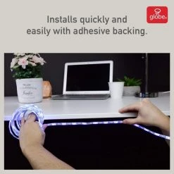 Cheap 👏 Globe Electric 16.4 ft. LED Multi-Color Strip Light Color Changing RGB No Hub Required Voice Activated, Wi-Fi Smart ✨ -Cheap Cabinet Lights Store white globe electric led strip lights 50053 4f 1000