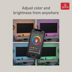 Cheap 👏 Globe Electric 16.4 ft. LED Multi-Color Strip Light Color Changing RGB No Hub Required Voice Activated, Wi-Fi Smart ✨ -Cheap Cabinet Lights Store white globe electric led strip lights 50053 e1 1000