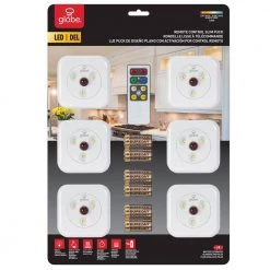 Hot Sale ✔️ Globe Electric LED White Under Cabinet Puck (6-Pack) ✔️ -Cheap Cabinet Lights Store white globe electric puck lights 26044 1f 1000