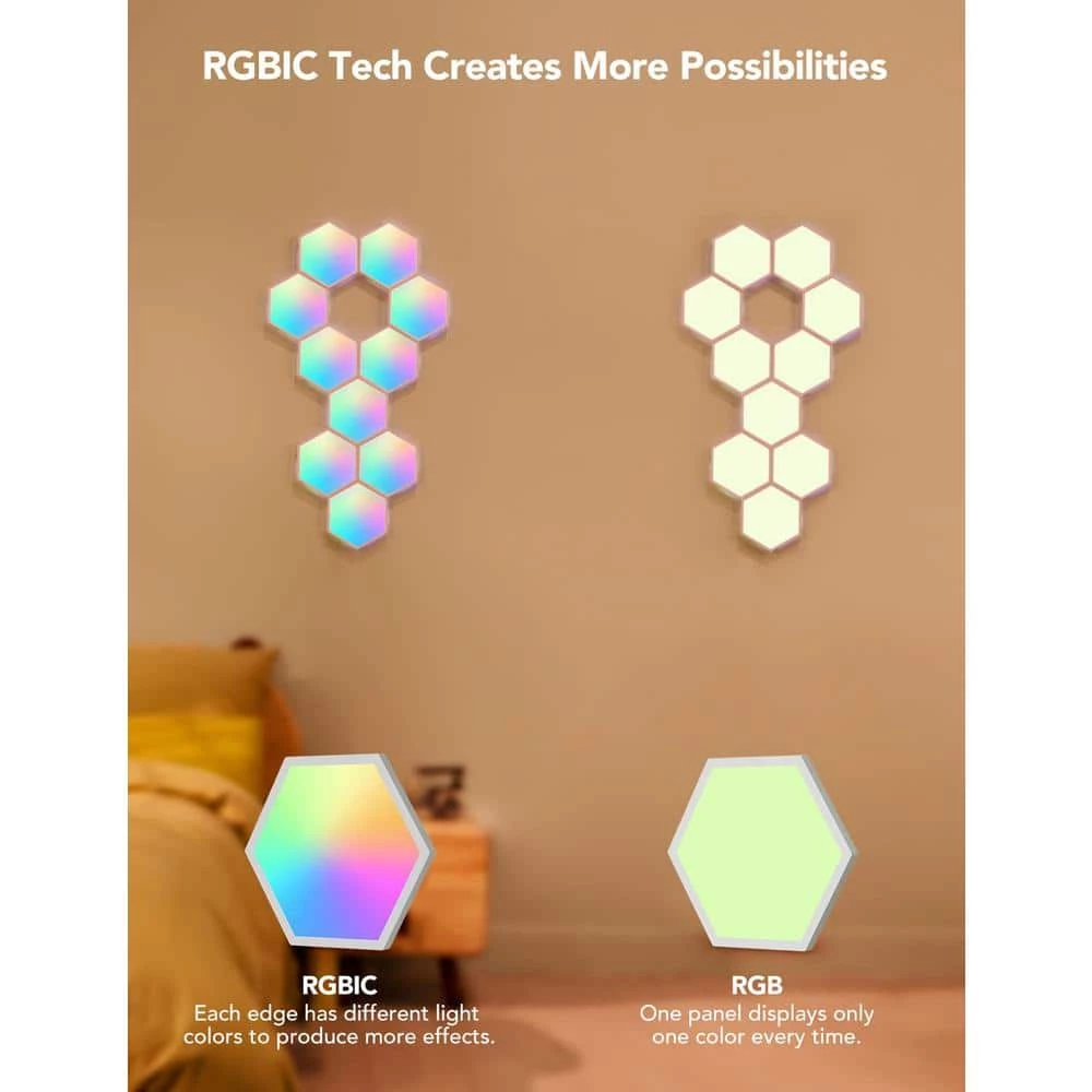 Promo π Govee Hexa Wall Light (5-Pieces) π₯ 6 Promo π Govee Hexa Wall Light (5-Pieces) π₯ - Image 4