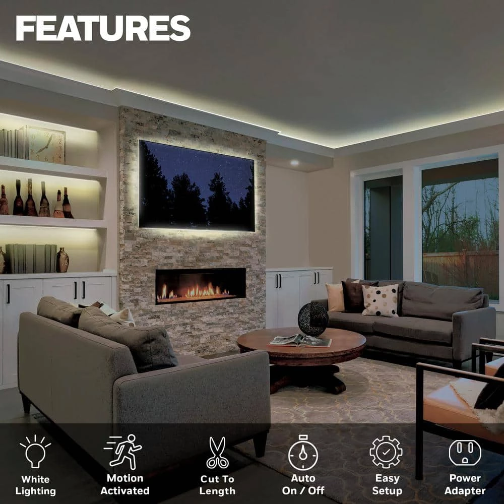 Deals ๐ Honeywell 13.2 ft. Motion Activated Flexible LED Warm White Strip Light for Home Decor, Ambient Under Cabinet Lighting โ 4 Deals ๐ Honeywell 13.2 ft. Motion Activated Flexible LED Warm White Strip Light for Home Decor, Ambient Under Cabinet Lighting โ - Image 2