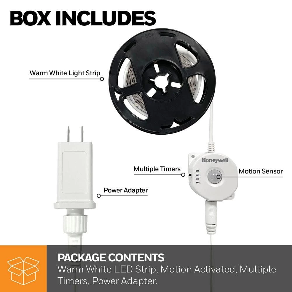 Deals ๐ Honeywell 13.2 ft. Motion Activated Flexible LED Warm White Strip Light for Home Decor, Ambient Under Cabinet Lighting โ 9 Deals ๐ Honeywell 13.2 ft. Motion Activated Flexible LED Warm White Strip Light for Home Decor, Ambient Under Cabinet Lighting โ - Image 7