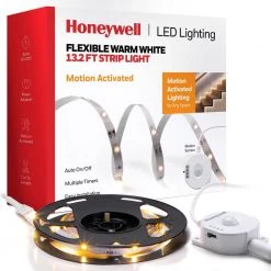 Deals 🔔 Honeywell 13.2 ft. Motion Activated Flexible LED Warm White Strip Light for Home Decor, Ambient Under Cabinet Lighting ⌛