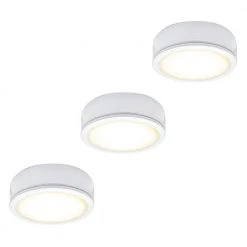 Discount 👍 Illume Lighting 3 in Warm Light New Construction and Remodel Recessed Integrated LED Kit Metal Pucks - White 😍
