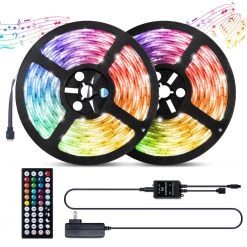 Cheapest ⌛ Merkury Innovations Light Strip 32.8 ft. LED White and Multi-Color (RGB) with Remote, Timer Function and Music Mode - Under Cabinet Light 🛒
