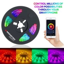 Coupon 🧨 Monster USB 6.5 ft. LED Multi-Color Strip Light, Smart Mobile App Operation, Voice Control, Schedule Your Lights with (1-Pack) 🧨 11 Coupon 🧨 Monster USB 6.5 ft. LED Multi-Color Strip Light, Smart Mobile App Operation, Voice Control, Schedule Your Lights with (1-Pack) 🧨 -Cheap Cabinet Lights Store white monster led strip lights mlb7 1025 wht 4f 1000