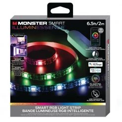 Coupon 🧨 Monster USB 6.5 ft. LED Multi-Color Strip Light, Smart Mobile App Operation, Voice Control, Schedule Your Lights with (1-Pack) 🧨